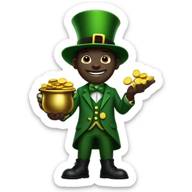 Make a black leprechaun  sticker