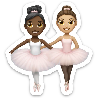 Two ballerina best friends one Hispanic and one white sticker