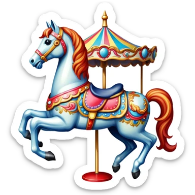 A colorful carousel horse sticker
