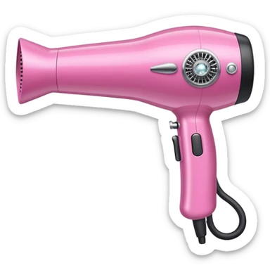 pink elegant blow dryer with diamonds and jewelry sticker