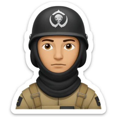 
Iraqi man soldier in helmet and balaclava sticker