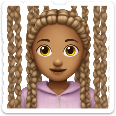 Girl with tight box braids sticker