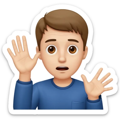 wow man shocked facial expression with hand sticker