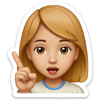 Un fille a la tête de caca et avec un doigt d'honneur  sticker