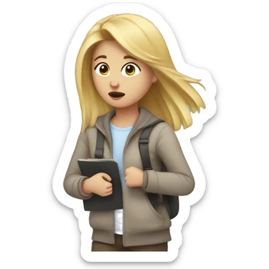 Girl being late sticker