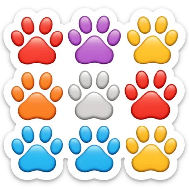 Paws with elements of others emoji sticker