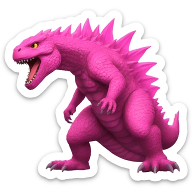 Godzilla pink sticker