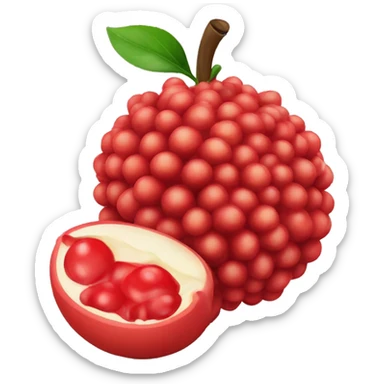 Lichi fruta color roja  sticker