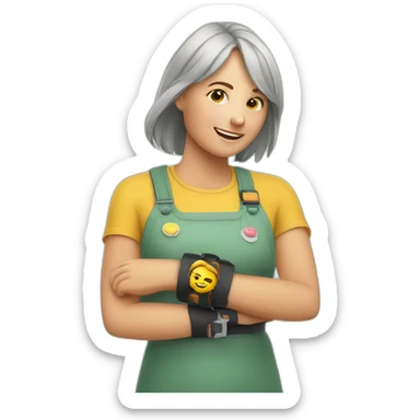 Frau und Kind mit armband sticker