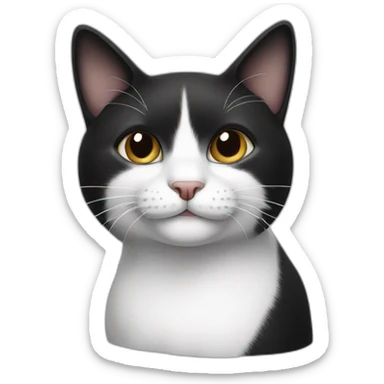 Black and white cat sticker