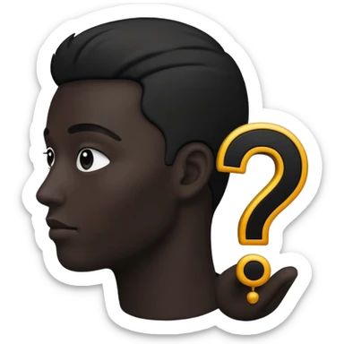 silhouette of a man with a question mark sticker