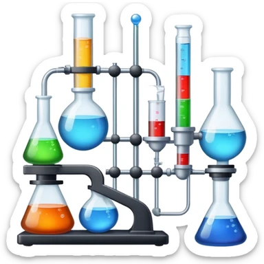 a collage of lab apparatus in IOS 18 emojis sticker