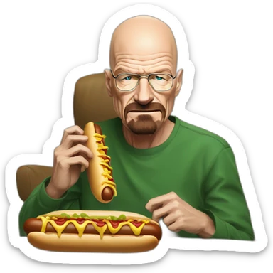 breaking bad walter white eating hot dog sticker