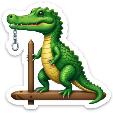Bdsm alligator on stake board  sticker