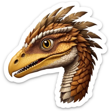 Velociraptor with feathers realistic sticker