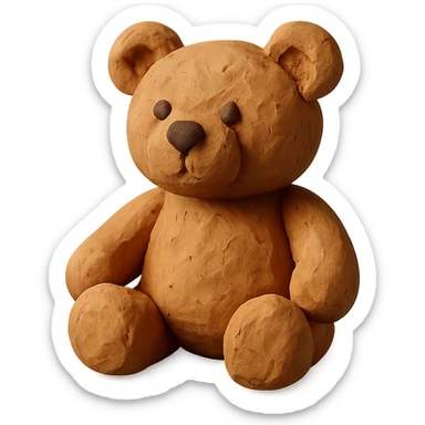 light brown teddy bear, textured and adorable sticker