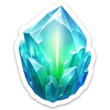 Luminescent Crystal

    Description: A palm-sized crystal emitting a soft, steady light that cycles through hues of blue and green. sticker