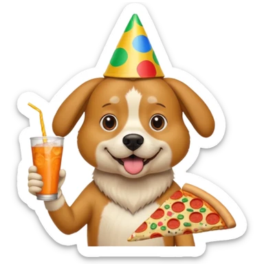 dog theater is really cray cray and is eating pizza with fanta sticker