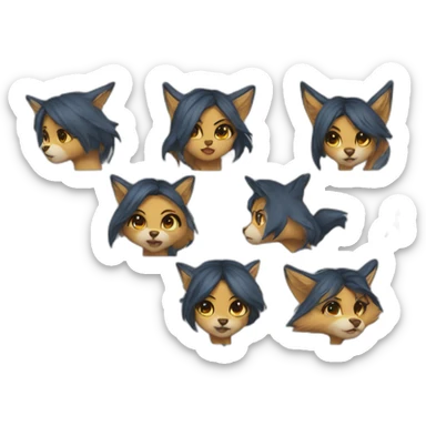 thunder fox girl sticker