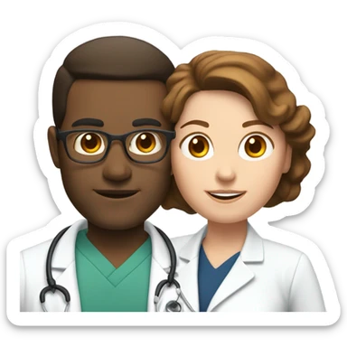  45 and a doctor with  short browm hair and and white woman sticker