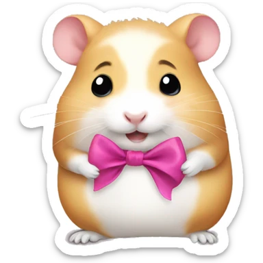 Hamster with bow sticker