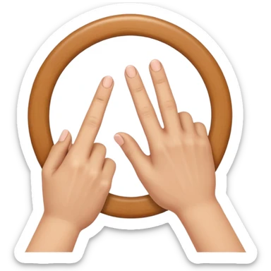 hand making a circle with fingers and another hand poking a finger through the circle, emoji style sticker