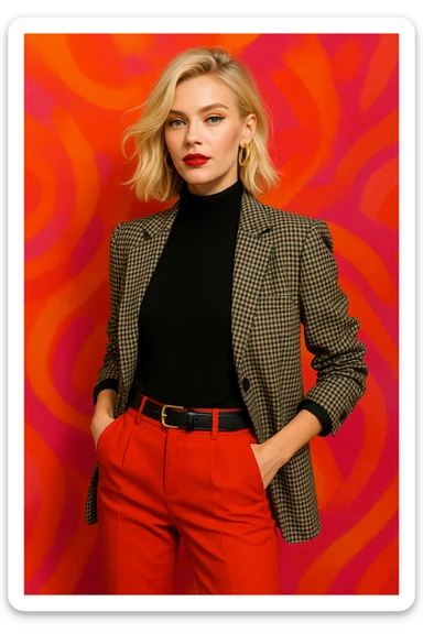 a lady with blond hair, distinct style 3 sticker