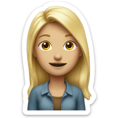 Blonde girl on a boulder sticker