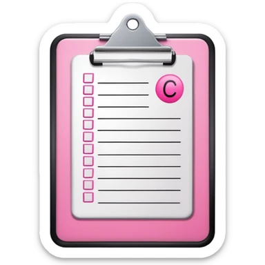pink school grade card letter on a clipboard sticker