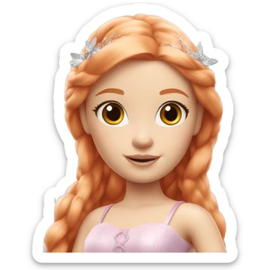 Pale beautiful Barbie fairy ginger sticker