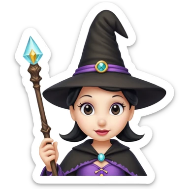 
Minnie mouse as a witch cartoon -style/cute and transparent for a sticker sticker