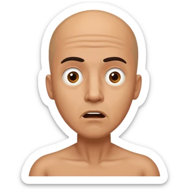 Mexican bald headed gay man in shock  sticker