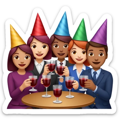 mulled wine party at work sticker