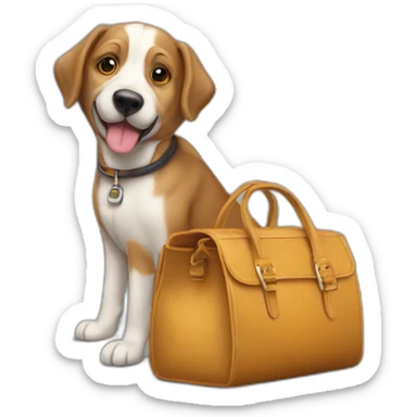 Perro con bolsa sticker
