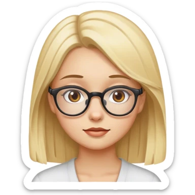 Blonde giro with glasses and bronws eres sticker