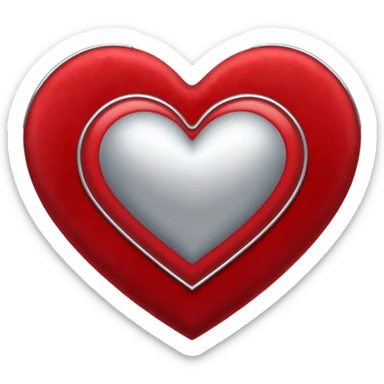 heart with a velvet texture and silver trim sticker