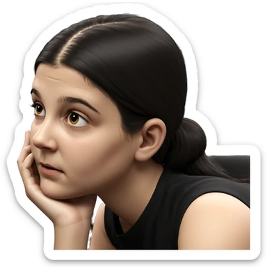 realistic portrait of girl resting sticker