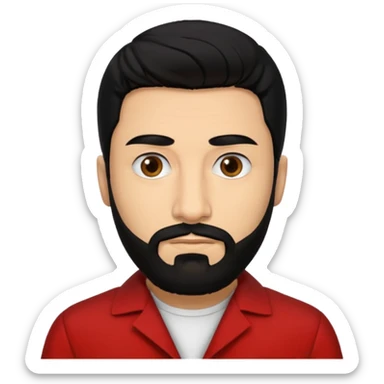 Tokyo in the la casa de papel TV show, black hair with beard sticker
