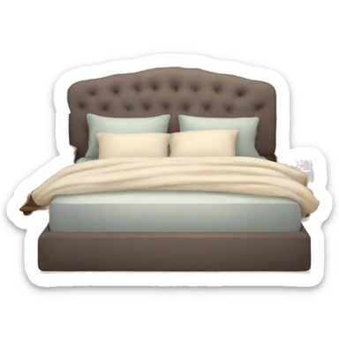 a beautifully made bed, cozy, lots of pillows sticker