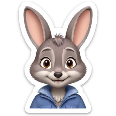 Judy Hopps (gray rabbit, without cap) from the Zootopia Disney movie sticker