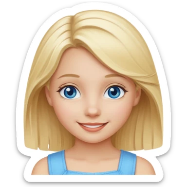 blonde hair blue eyes girl summer sticker