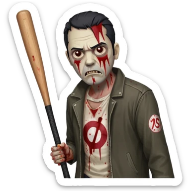 Make me a walking dead emoji with negan sticker