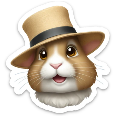 a rabbit in a hat sticker