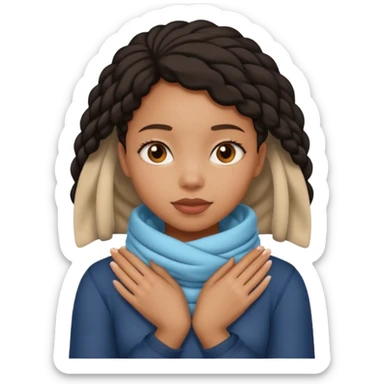 black girl with her hands wrapped around her neck sticker