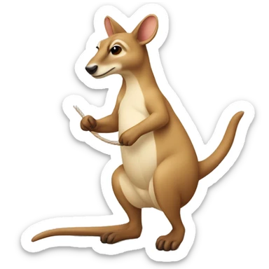 Kangourou qui fait de la corde à sauter sticker