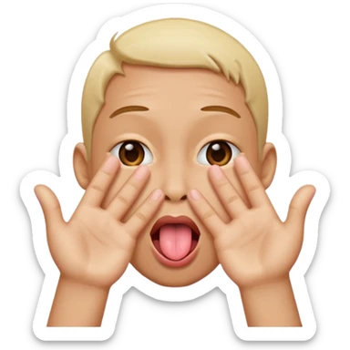 Person with tounge out and hands face oppiste of eachother  sticker