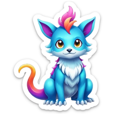 Shiny Colorful Night-Colored Fionbri-creature by Falvie (full body) sticker