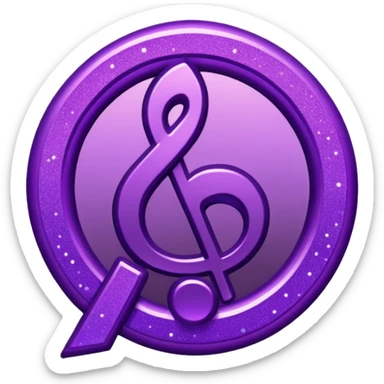 glitter symbol music purple cyberpunk sticker