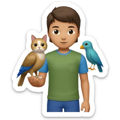 a roblox noob with a pet cat bird sticker