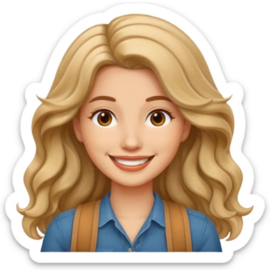 digital nomads long wave hair woman  sticker